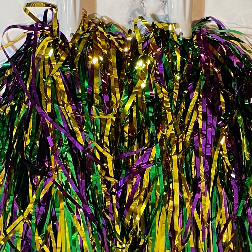 Mardi Gras Metallic Tinsel PomPoms
